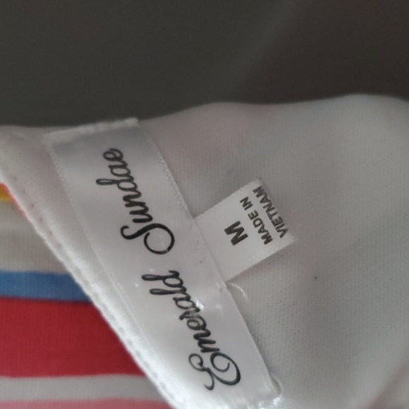 Emerald Sundae Multicolor Striped Button Down Midi Strap Dress Women M - Picture 4 of 6